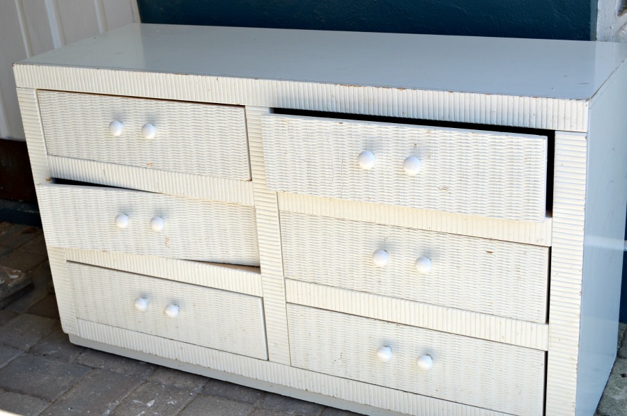 Dresser before cargo makeover to show how to prepare furniture for painting by H2OBungalow 