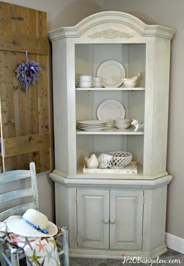 white corner hutch for dining room