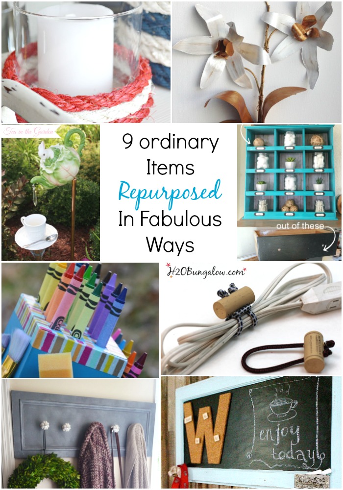 9 ordinary items repurposed in fabulous ways that have better uses than they had originally! You won't look at these items in the same way again.H2OBungalow.com