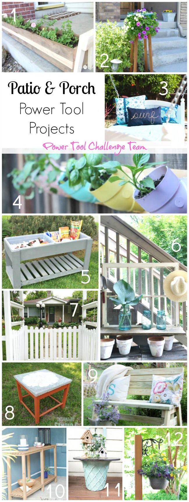 Patio and Porch Power Tool Projects from The Power Tool Challenge Team. Post links to all these fabulous projects and tutorials H2OBungalow 