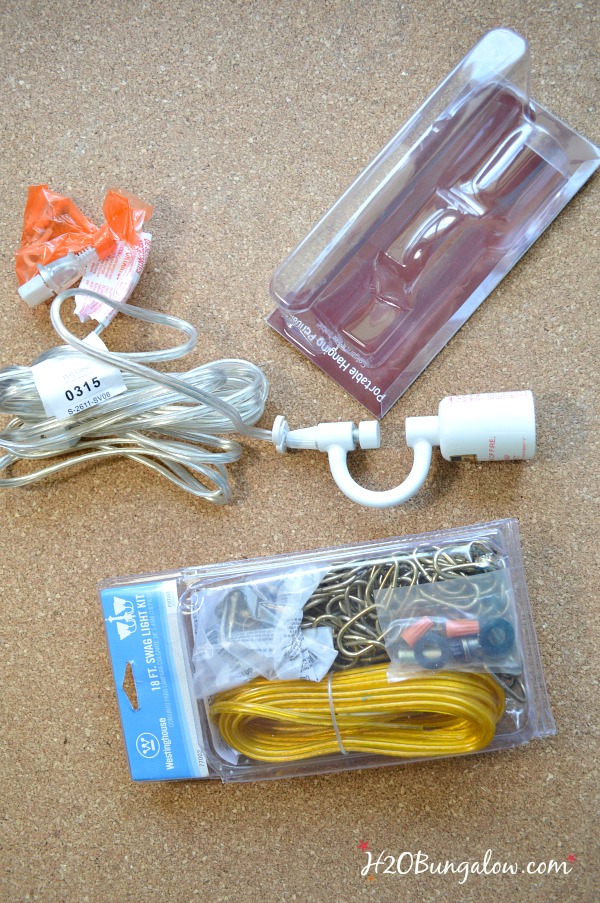 supplies for DIY hanging pendant lamp