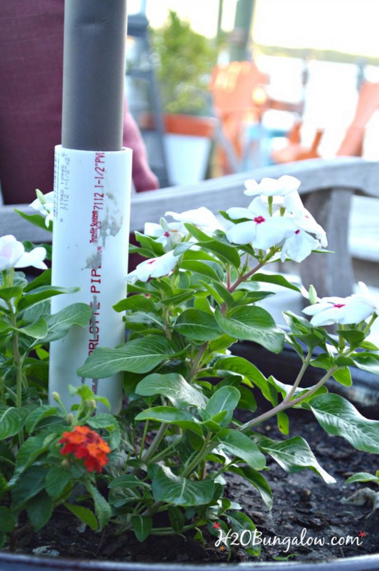 DIY Planter Umbrella Stand Tutorial H2OBungalow