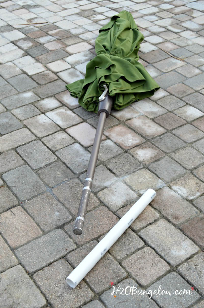 umbrella laying on the patio