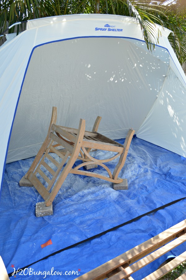 Save time and effort, easy tutorial to restore outdoor teak furniture with tips and product recommendations. Works on all outdoor wood furniture makeovers. See this and the rest of the 30 days To Fabulous backyard makeover projects by H2OBungalow 