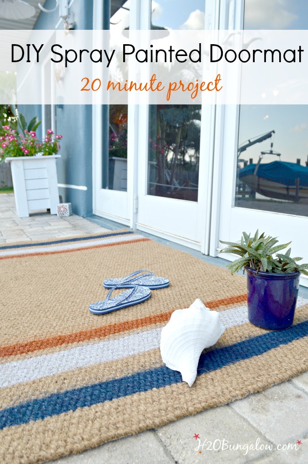 Easy tutorial and 20 minute project to make a DIY painted doormat. Brighten up an entry in 20 minutes start to finish and it's lots cheaper than buying one! 