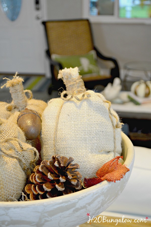 Easy step by step tutorial to make no sew fabric pumpkins. 