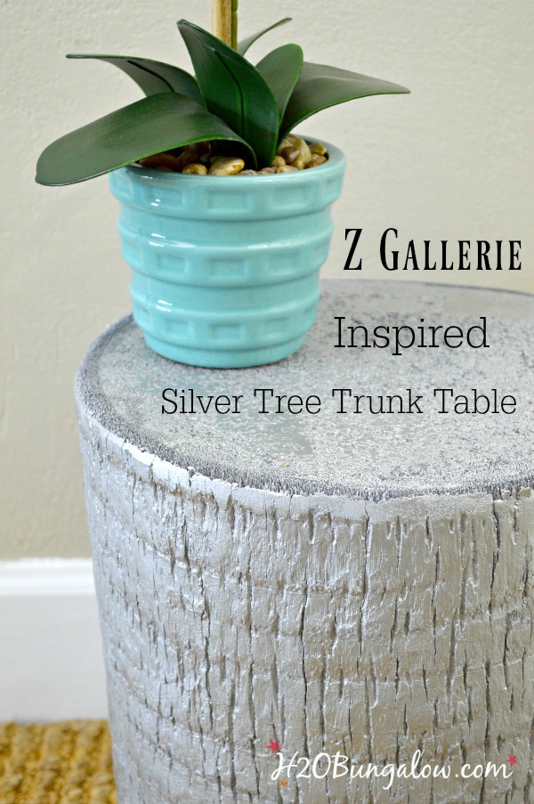 DIY tutorial for ZGallerie inspired silver tree trunk table H2OBungalow