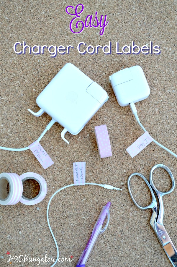 DIY Washi Tape Computer Cord - Make and Takes