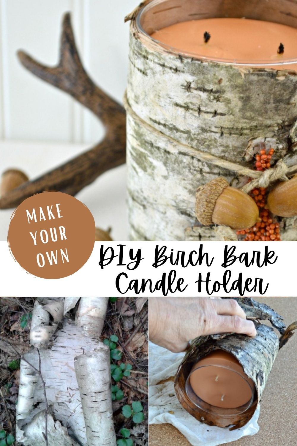 DIY Birch Bark Candle Holder - H2OBungalow