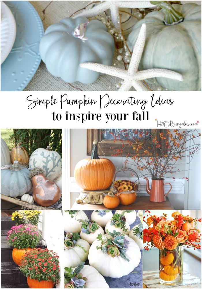 Simple pumpkin decorating inspiration photos with several styles from rustic to elegant. Find easy to duplicate pumpkin decorating ideas here.