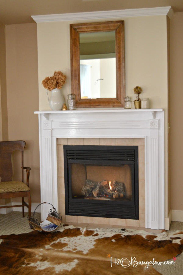 wood mirror over fireplace