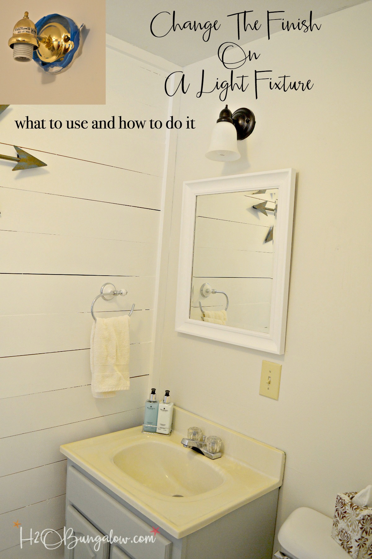 How To Paint A Metal Light Fixture, How To Remove Bathroom Light Fixture Paint