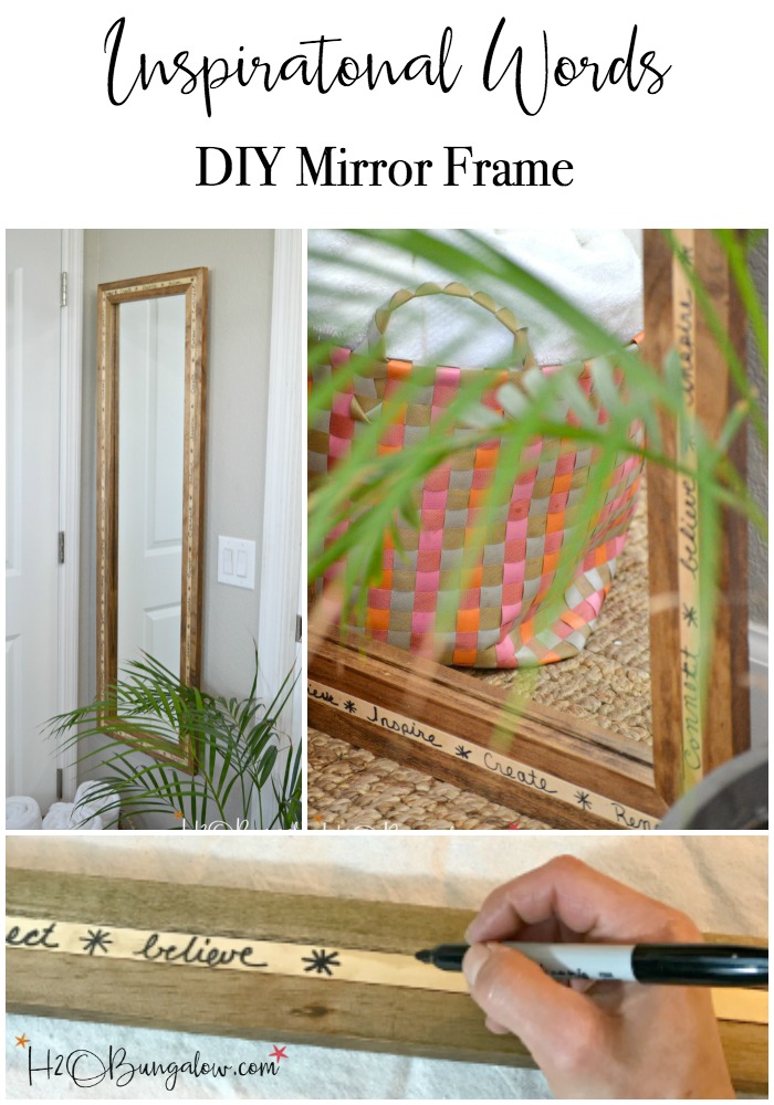 Start each day with meaningful words. Tutorial for DIY full length wood mirror frame with inspirational words around the frame. Beautiful as a mirror large or small and unique as a frame.