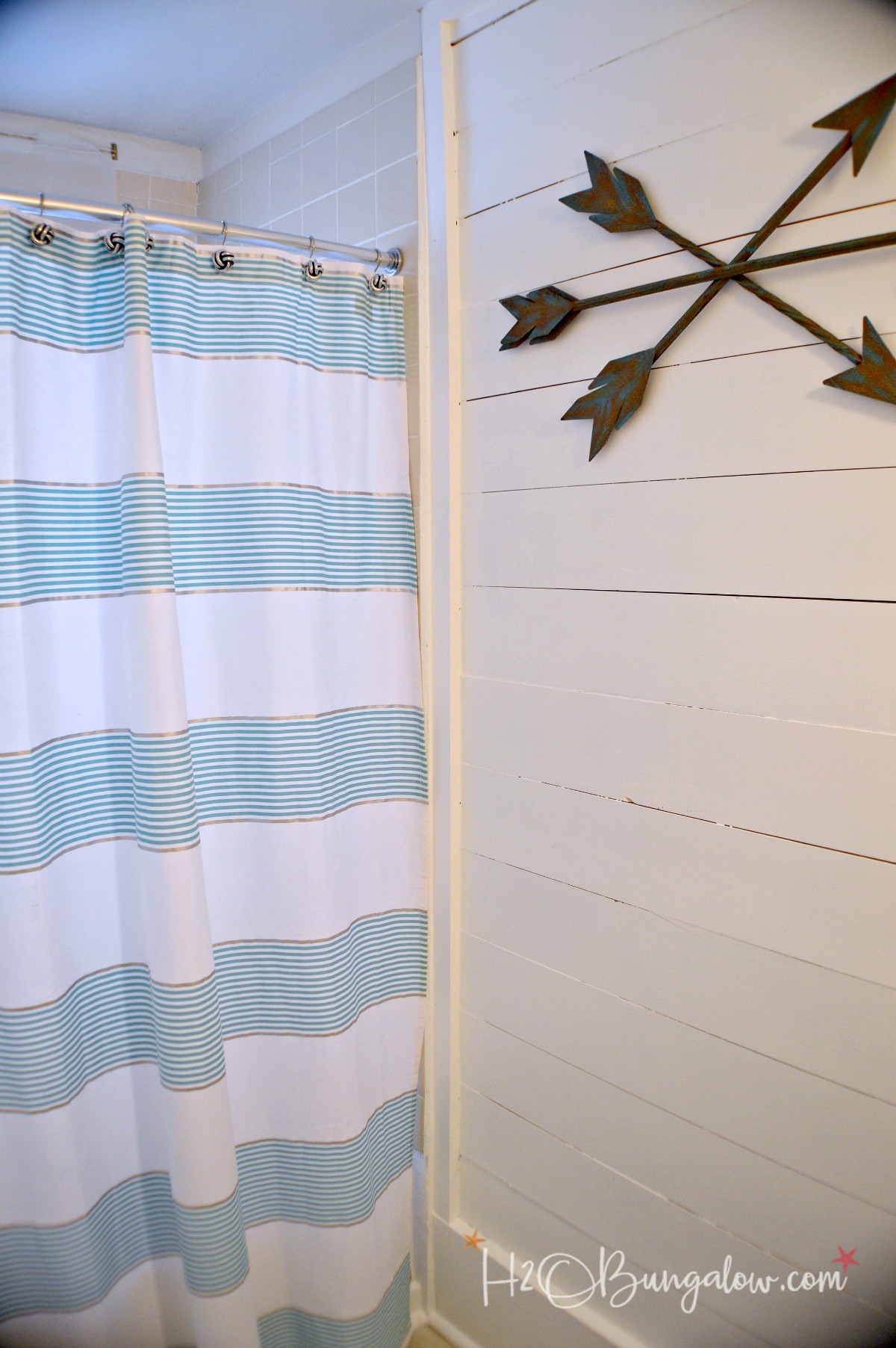 diy painted shiplap in bathroom