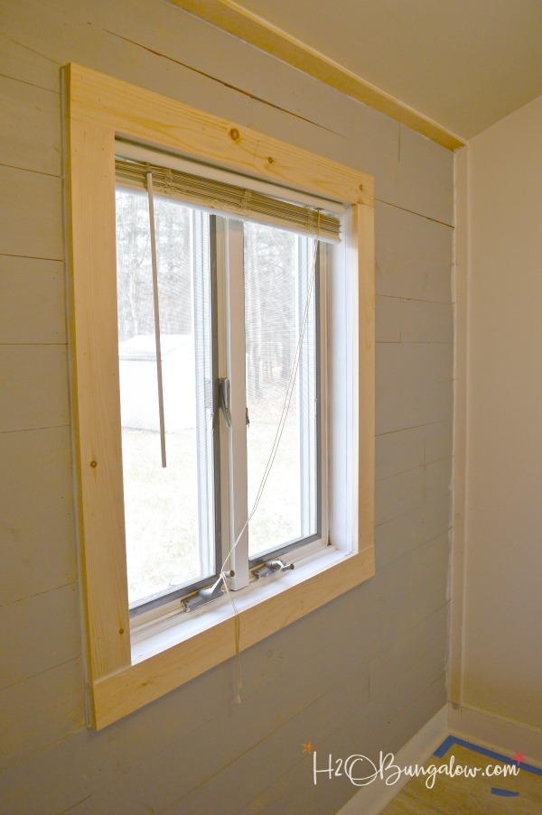 diy planked wall shown painted around window