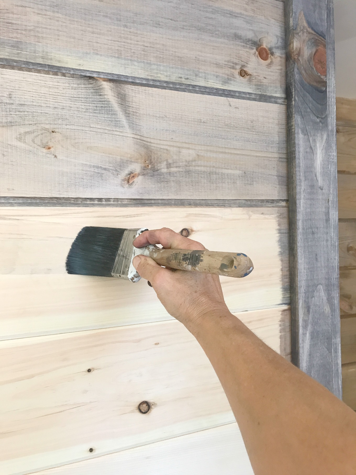 painting planked wall