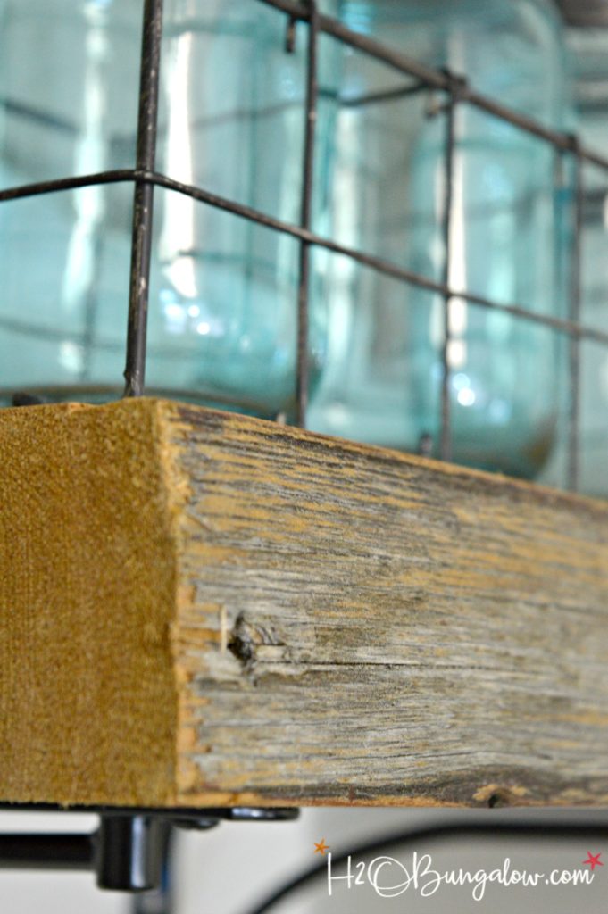 DIY Reclaimed Wood Kitchen Shelves - H2OBungalow