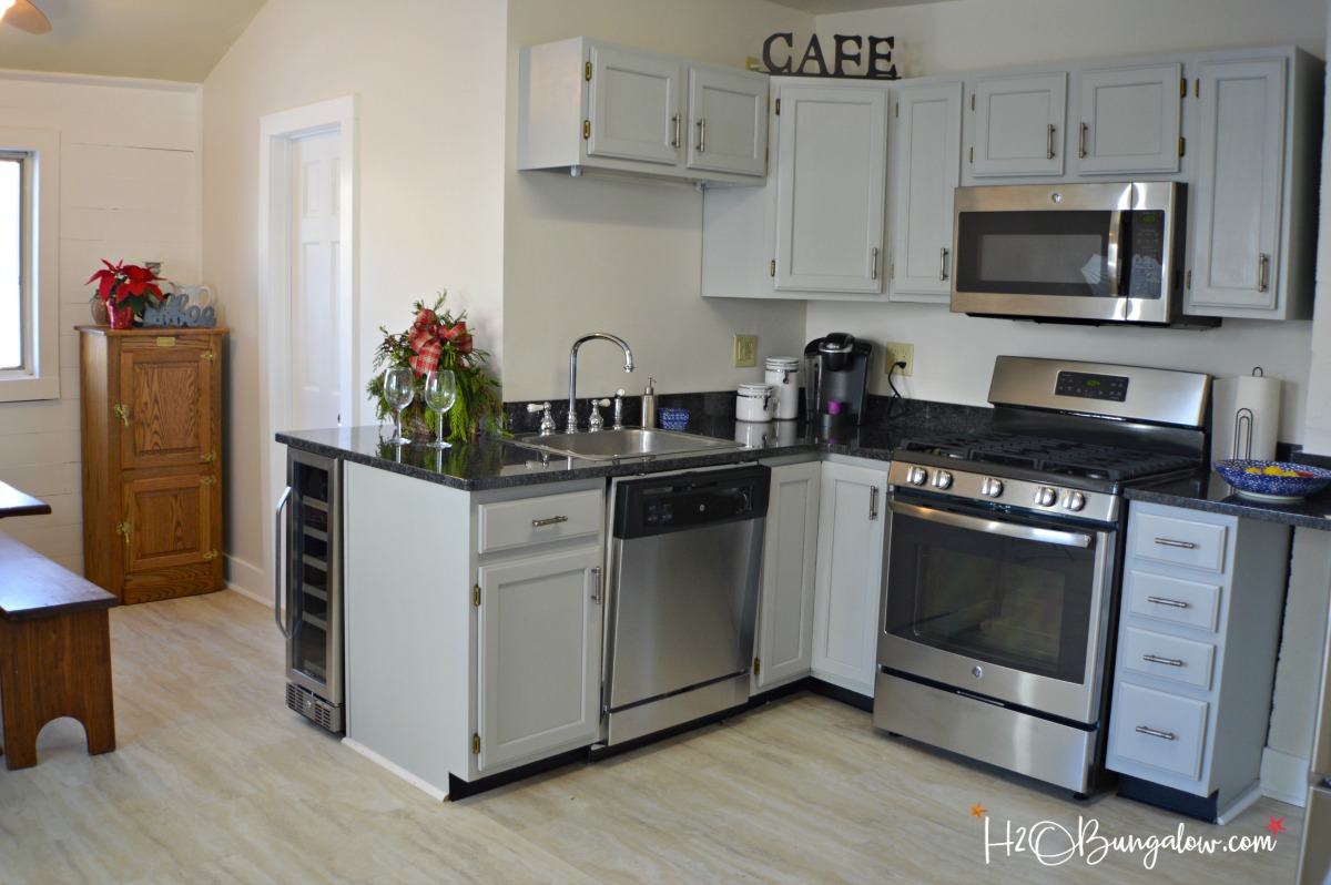 kitchen after cabinets have been painted