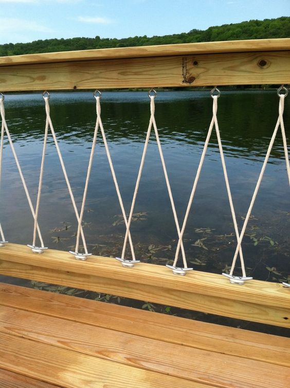 Boat House Dock Railing Weathered Fishing Nets Display Decor