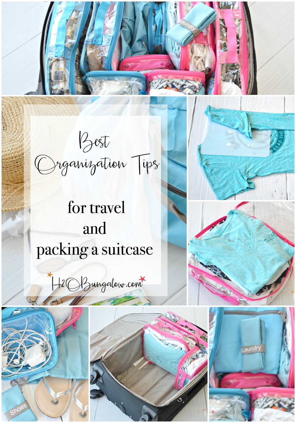 Best organization tips for travel and packing a suitcase with easy to follow checklist. EZPacking cubes is the best and easiest travel organization method to follow for the single traveler or an entire family. H2OBungalow 