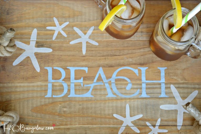 DIY Coastal Rope Handle Tray Tutorial H2OBungalow