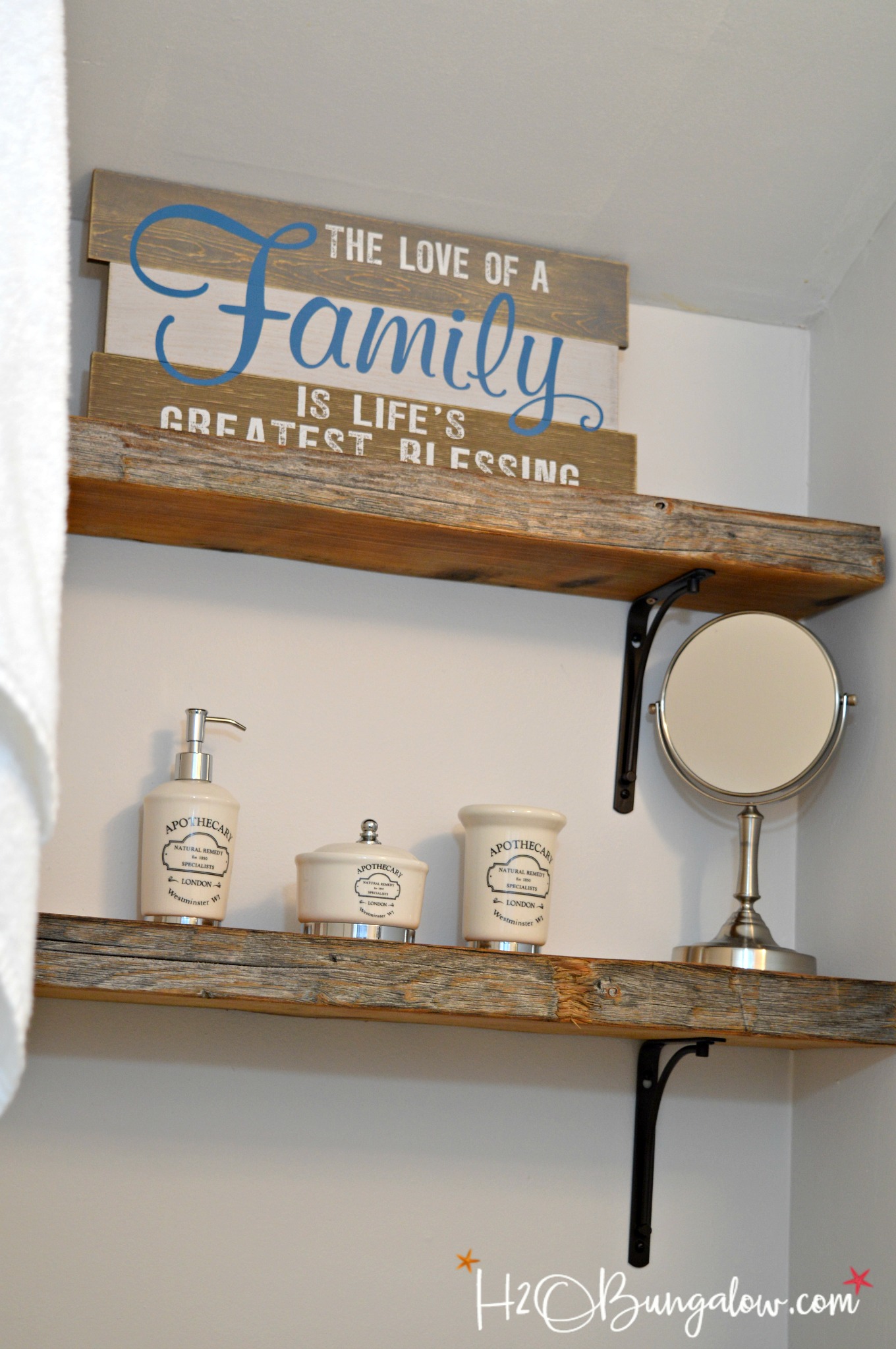 Farmhouse Shelf with Chunky Brackets