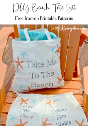 Stenciled DIY Canvas Starfish Beach Bags - H2OBungalow