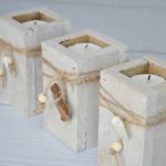 Easy and inexpensive to make DIY coastal tealight candle holders. Add jute twine, seashells and a few wood beads or driftwood as a finishing touch. Find over 450 DIY home decor and home improvement projects at H2OBungalow.com