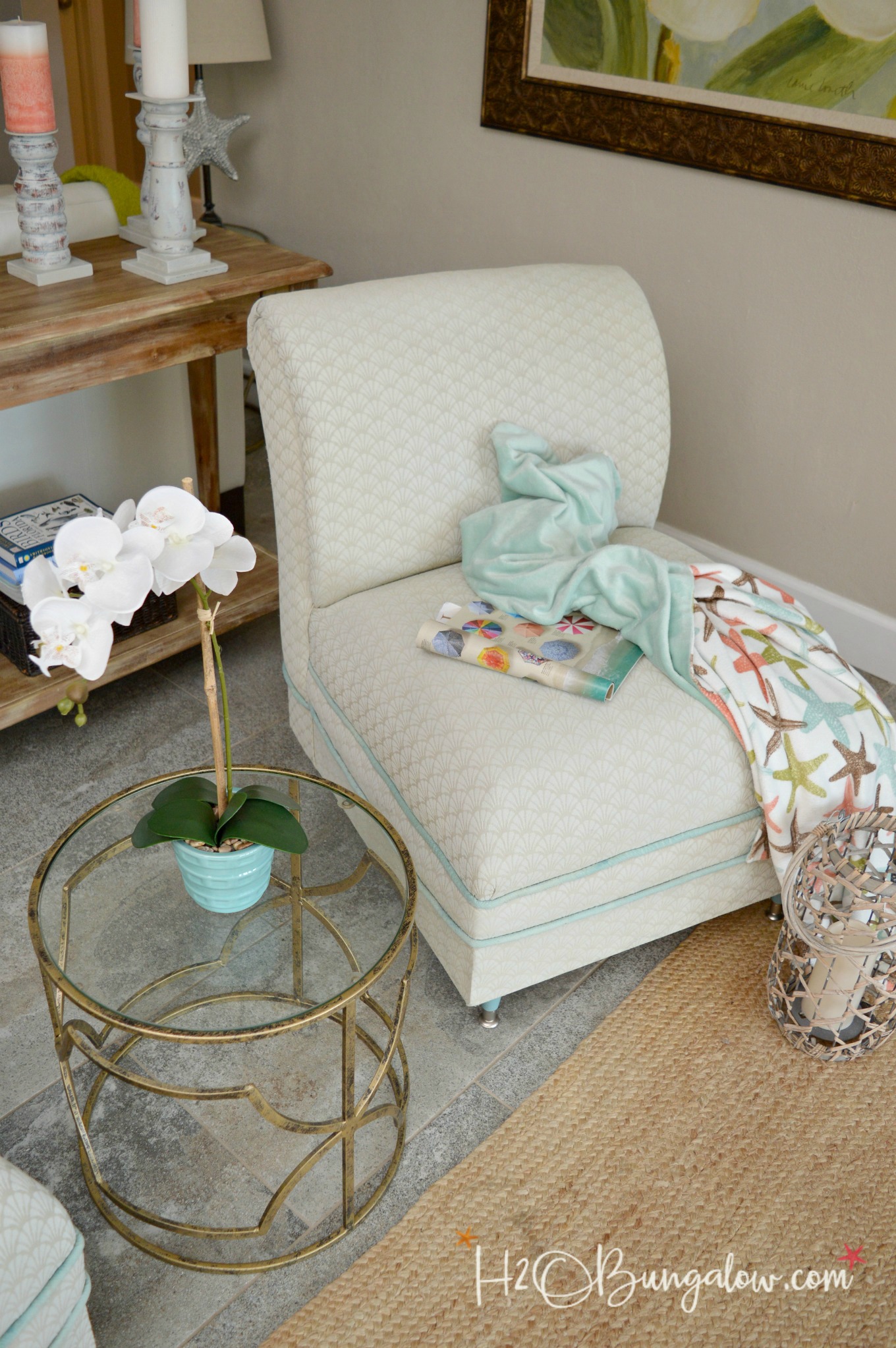 Painted Upholstered Chair Makeover Tutorial H2obungalow