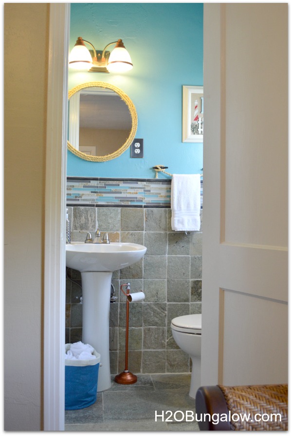 Five inspiring before and after bathroom makeovers from a DIY Blogger. Includes coastal, farmhouse and contemporary bathroom makeover and remodel ideas with tutorials. Find over 450 home improvement and home decor tutorials on H2OBungalow.com