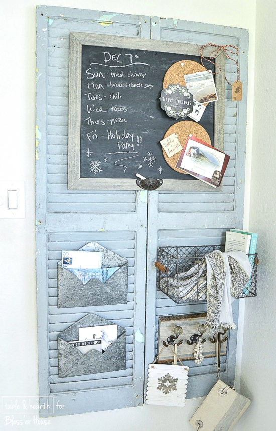 Fifteen favorite creative DIY shutter projects made from repurposed old wood shutters. Packed with useful ideas for old window shutters for home decor.