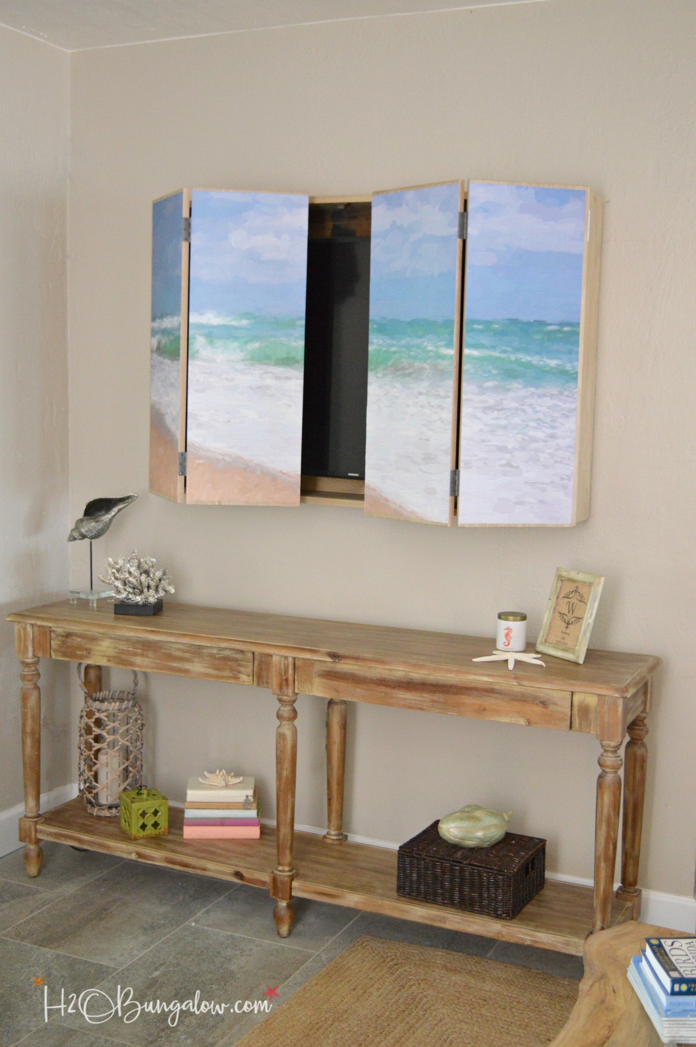 DIY Wall Mounted TV Cabinet with Free Plans - H2OBungalow