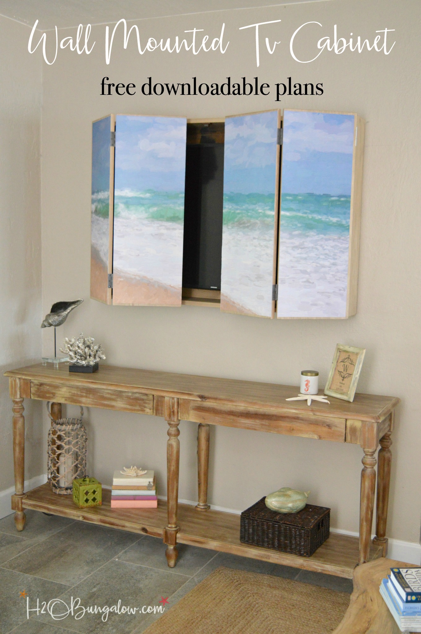 DIY Wall Mounted TV Cabinet with Free Plans - H20Bungalow