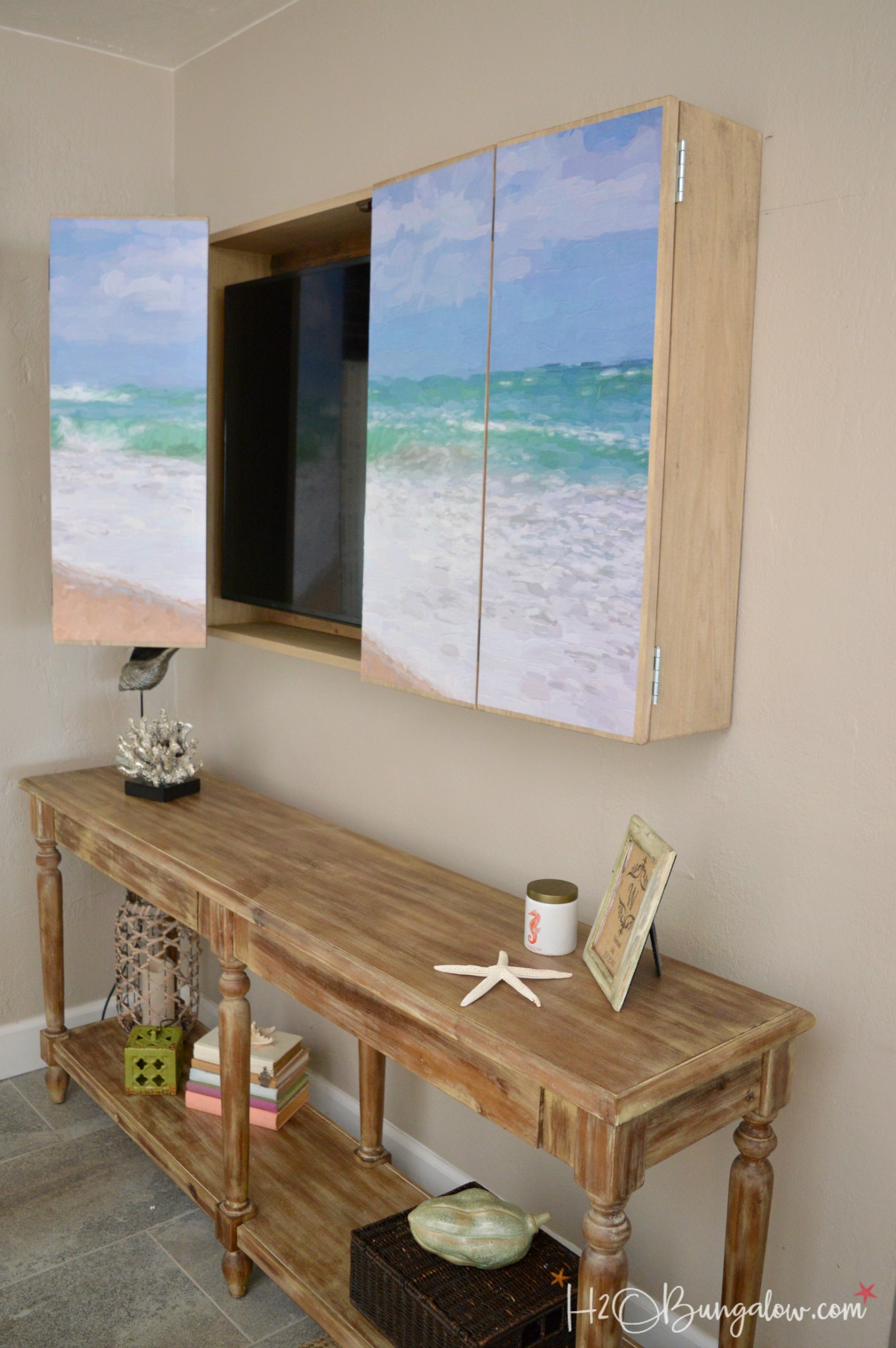 DIY Wall Mounted TV Cabinet with Free Plans - H2OBungalow