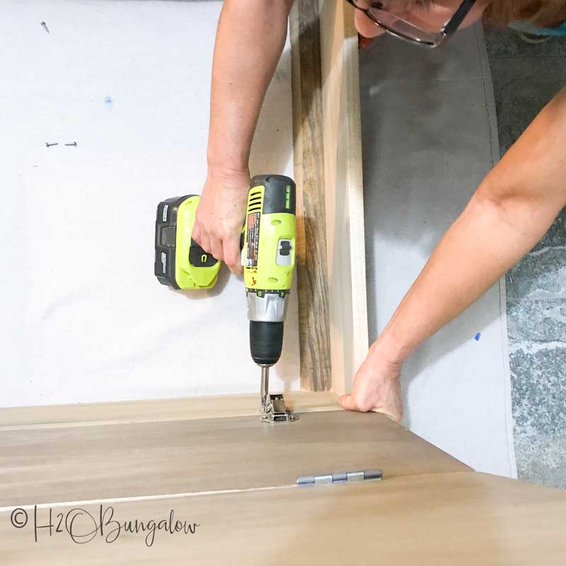 adding hinges to wall mounted tv cabinet