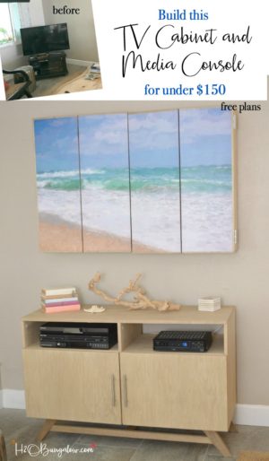 Tv Console Build Indesign DIY Media Console with Free Plans - H2OBungalow