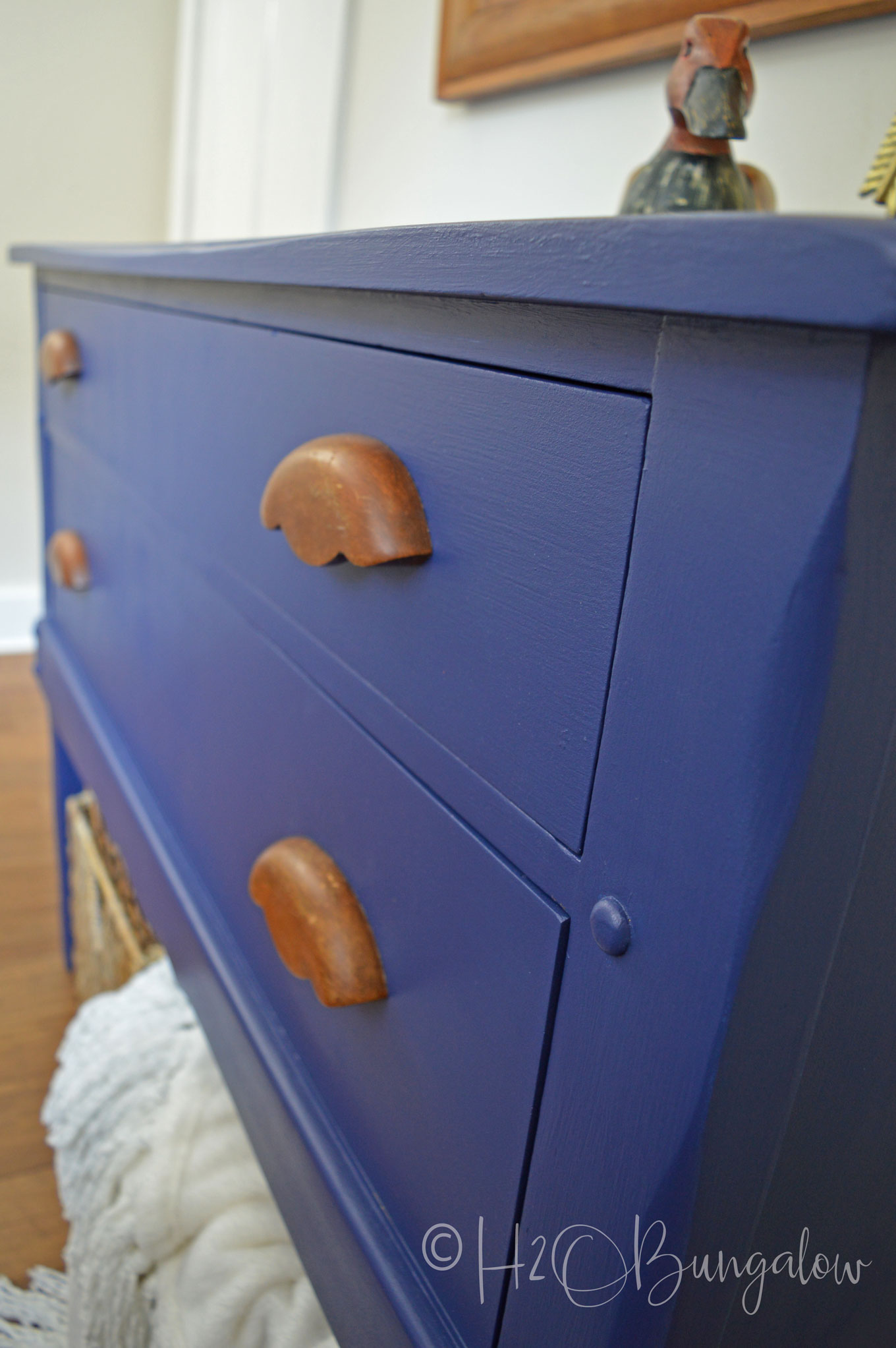 Simple step by step tutorial for a blue painted dresser makeover using Beyond Paint. Follow these steps for all furniture makeovers and a perfect finish. 