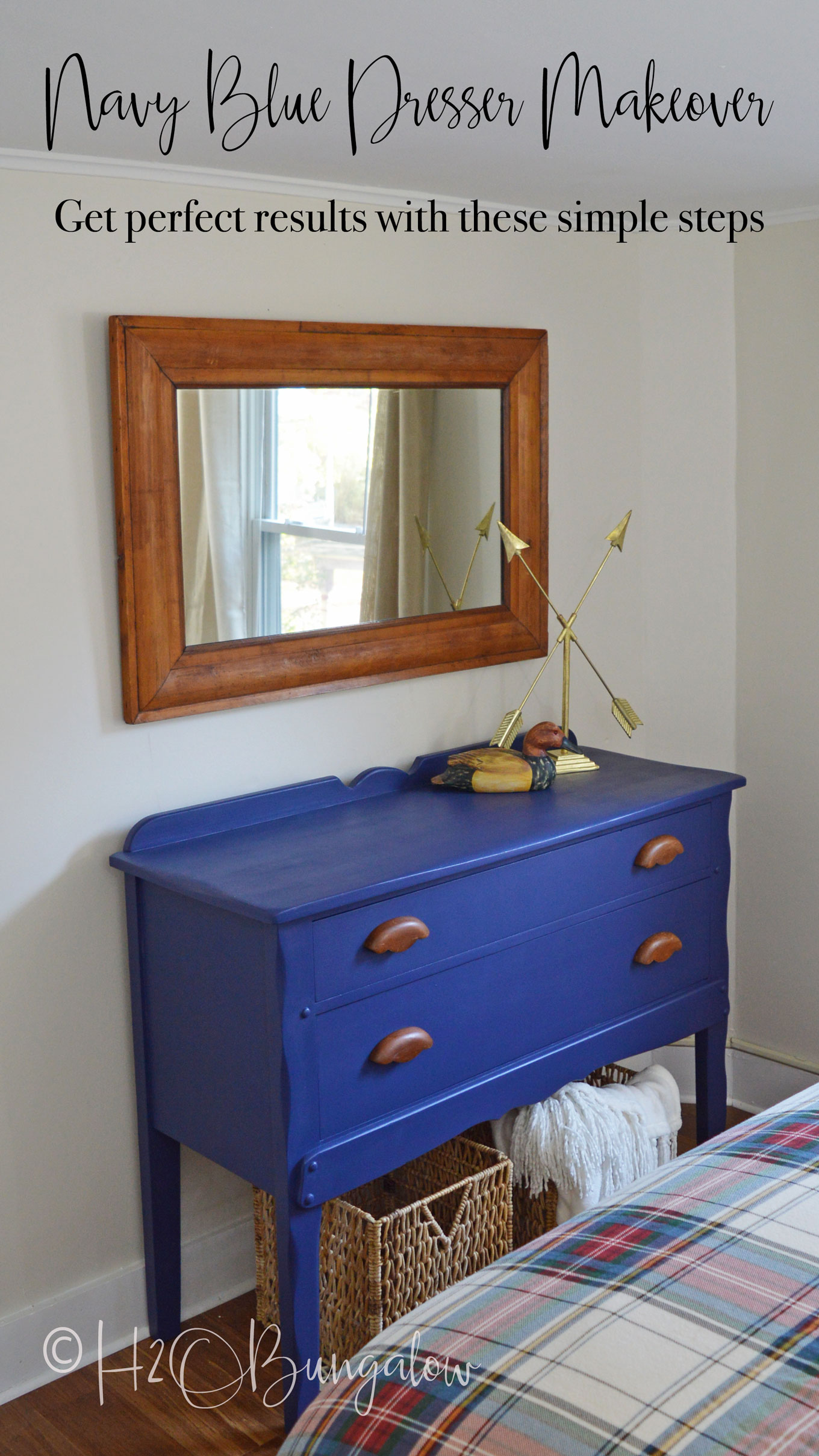 Easy Blue Painted Dresser Makeover H2obungalow