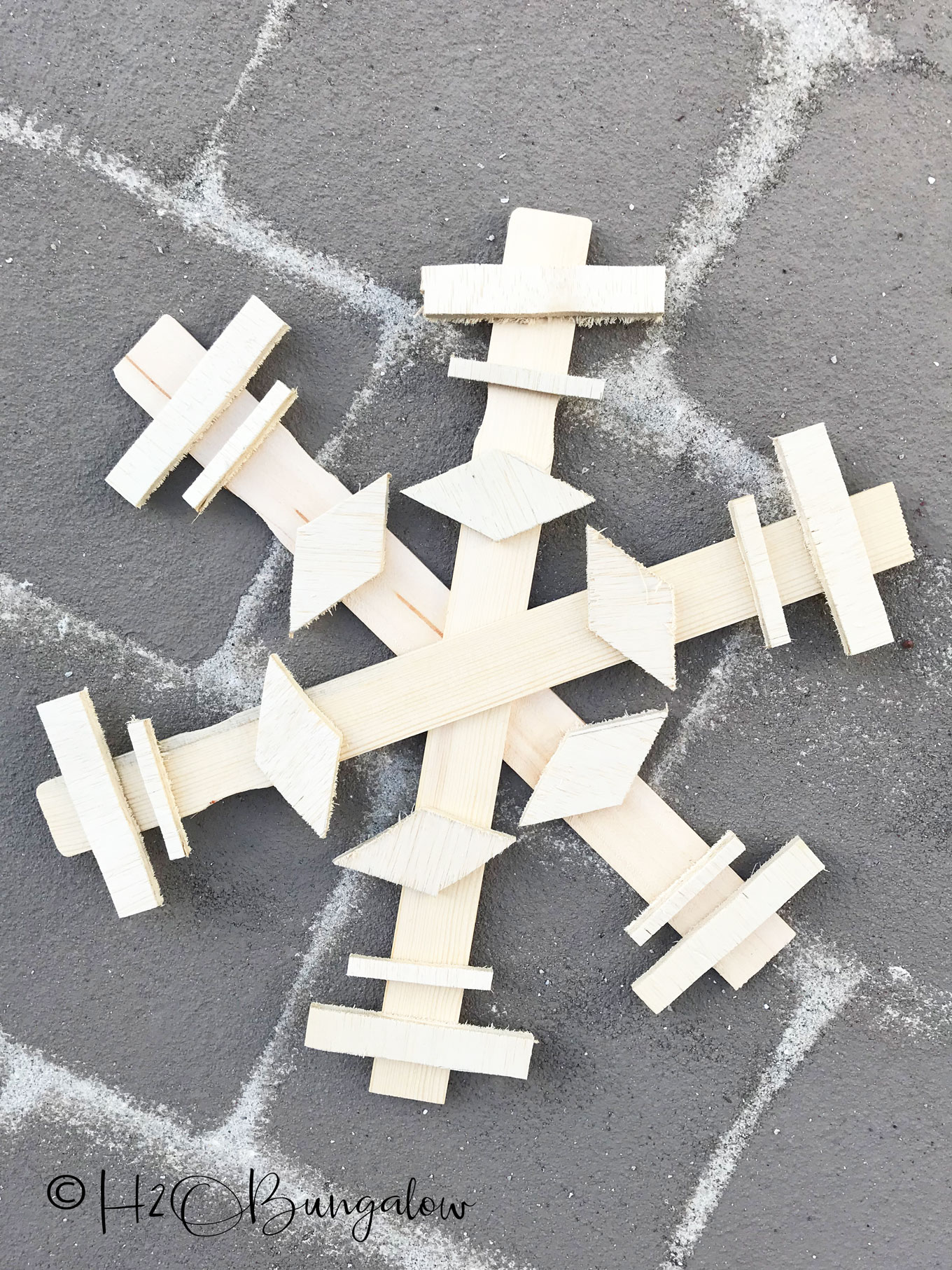 Diy Wooden Snowflake H2obungalow 