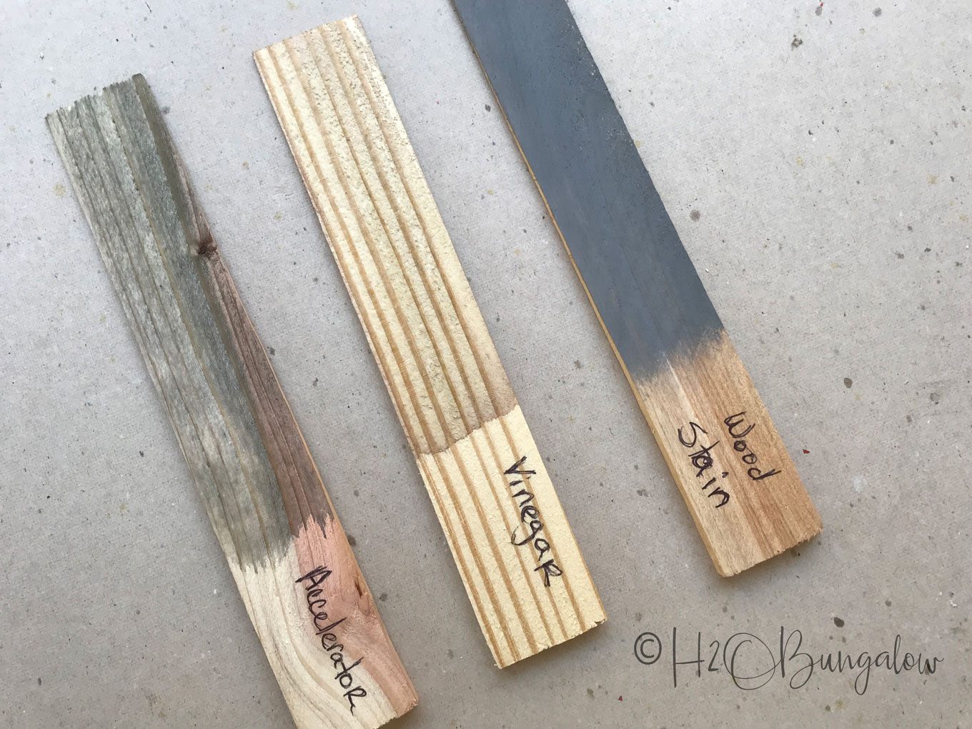 3 Ways to Age and Weather Wood Comparison H2OBungalow