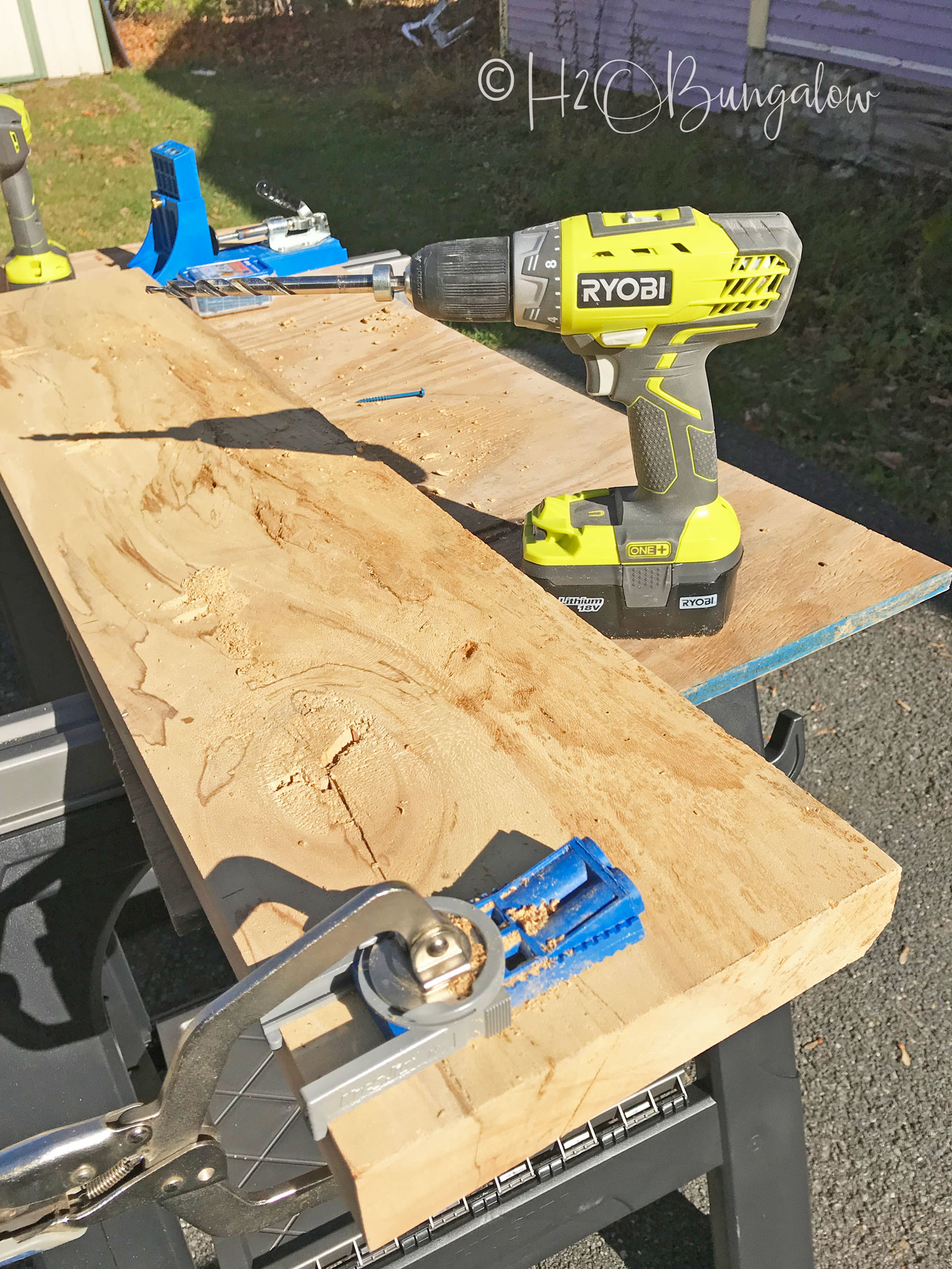 I'm loving the simplicity of this DIY rustic coffee table. I used two wide planks for the table top, but you could easily make a coffee table, or end tables with several wood boards or planks. Modify these DIY plans a little and it's an easy build requiring few tools and not a lot of time. 