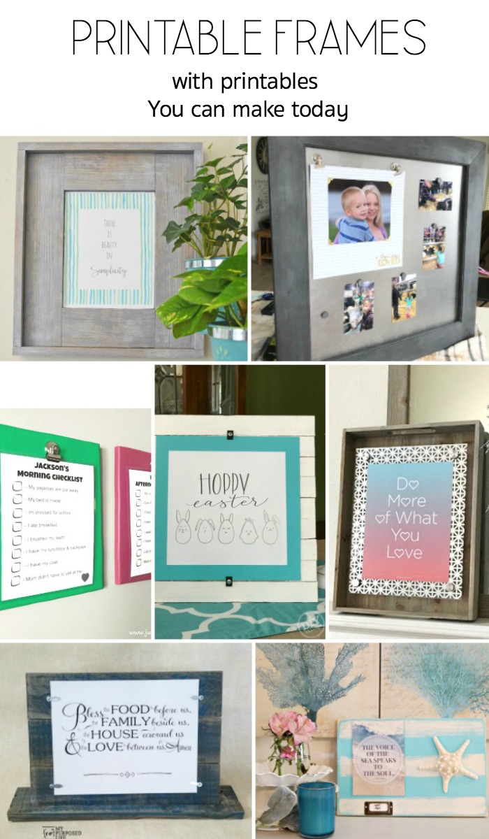 Get all of these great printables and the tutorials to make the creative photo and printable display frames too. #powertoolchallengeteam #printables