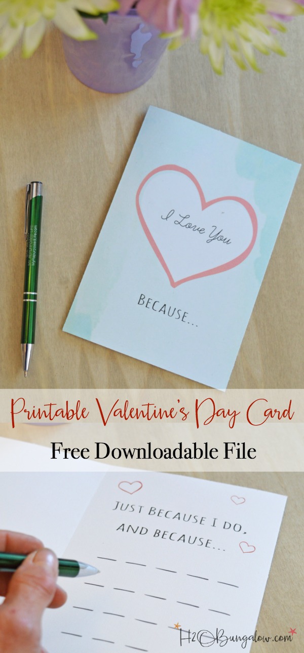 Make a Valentine's Day card and personalize it with your own special thoughts on the inside. Get the free downloadable valentine's card file to print your own card at home. 