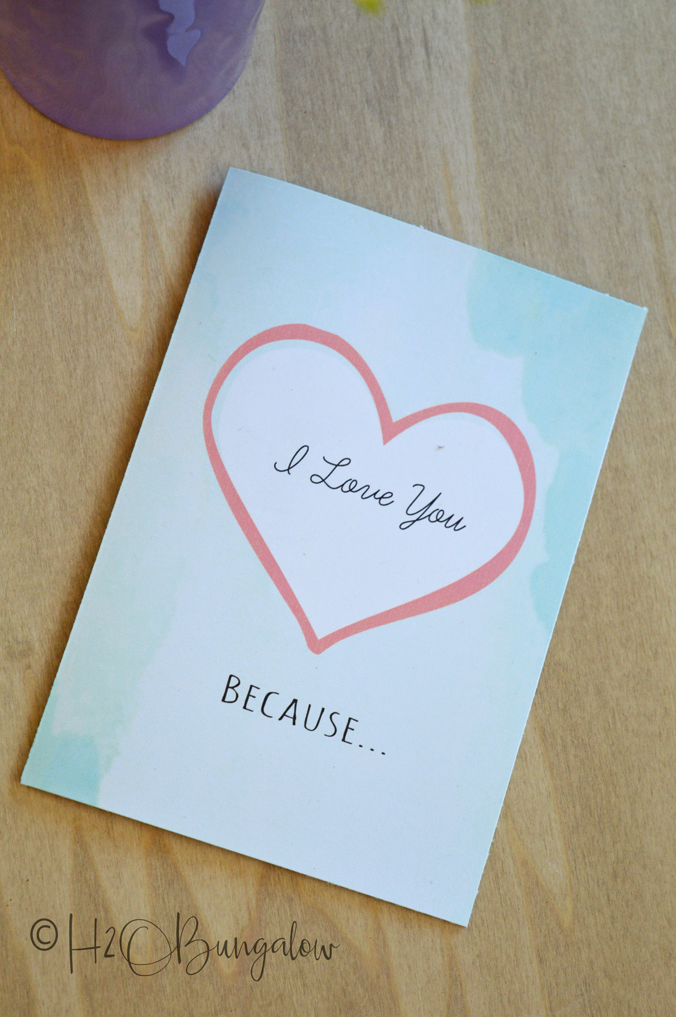 Make a Valentine's Day card and personalize it with your own special thoughts on the inside. Get the free downloadable valentine's card file to print your own card at home. 