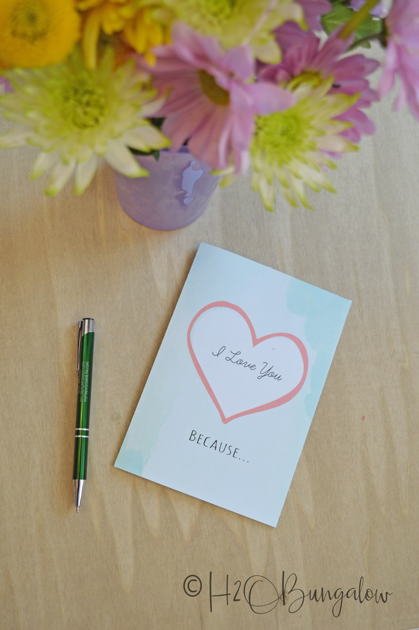 Make a Valentine's Day card and personalize it with your own special thoughts on the inside. Get the free downloadable valentine's card file to print your own card at home. 