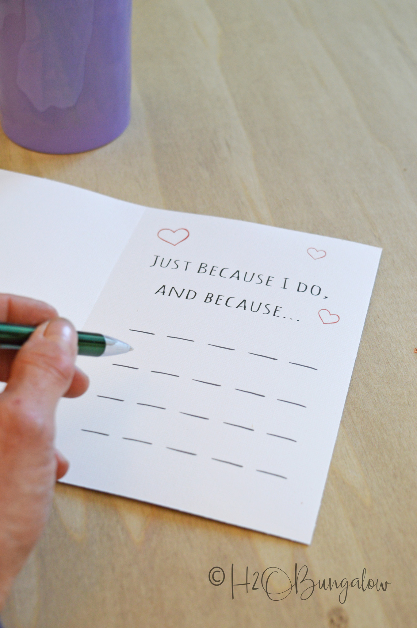 Make a Valentine's Day card and personalize it with your own special thoughts on the inside. Get the free downloadable valentine's card file to print your own card at home. 