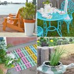 image collage of four spring outdoor DIY projects