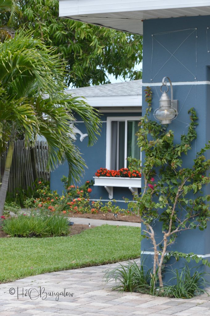 front yard of coastal home tour