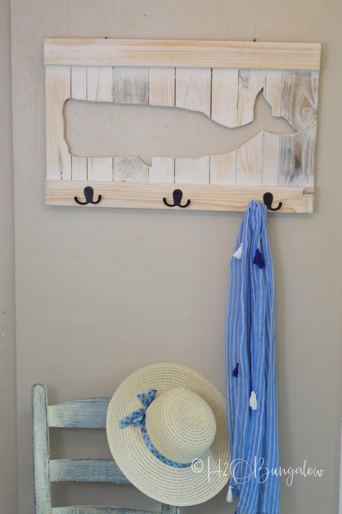 DIY Coastal Whale Coat Rack