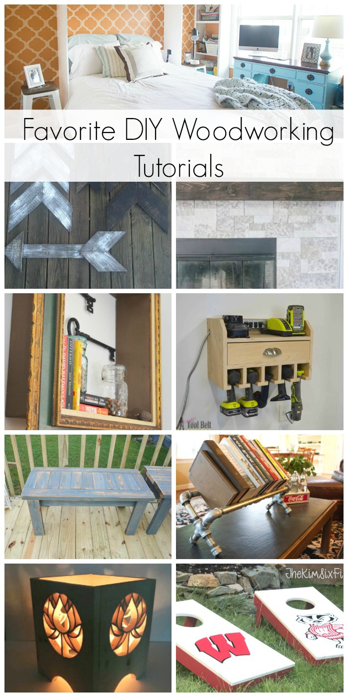 Favorite DIY woodworking project ideas to do this weekend to organize and decorate your home. Build a repurposed picture frame wall shelf, a Murphy bed, drill organization  station, pipe book case and more. #weekendwoodworking #buildhomedecor 